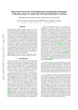 Multi-Task Network for Noise-Robust Keyword Spotting and Speaker
  Verification using CTC-based Soft VAD and Global Query Attention
