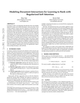Modeling Document Interactions for Learning to Rank with Regularized
  Self-Attention