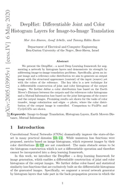 DeepHist: Differentiable Joint and Color Histogram Layers for
  Image-to-Image Translation
