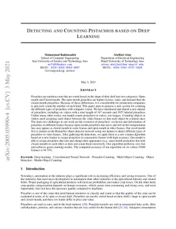 Detecting and Counting Pistachios based on Deep Learning