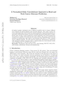 A Normalized Fully Convolutional Approach to Head and Neck Cancer
  Outcome Prediction