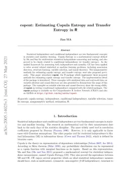 copent: Estimating Copula Entropy and Transfer Entropy in R