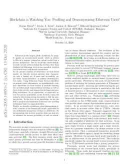 Blockchain is Watching You: Profiling and Deanonymizing Ethereum Users