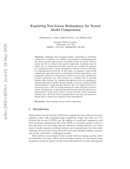 Exploiting Non-Linear Redundancy for Neural Model Compression