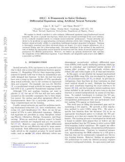 ODEN: A Framework to Solve Ordinary Differential Equations using
  Artificial Neural Networks