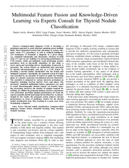 Multimodal Feature Fusion and Knowledge-Driven Learning via Experts
  Consult for Thyroid Nodule Classification
