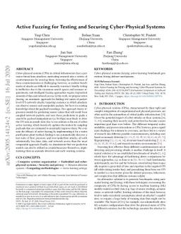 Active Fuzzing for Testing and Securing Cyber-Physical Systems