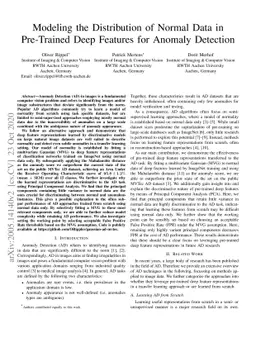 Modeling the Distribution of Normal Data in Pre-Trained Deep Features
  for Anomaly Detection