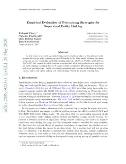 Empirical Evaluation of Pretraining Strategies for Supervised Entity
  Linking