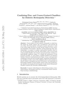 Combining Fine- and Coarse-Grained Classifiers for Diabetic Retinopathy
  Detection