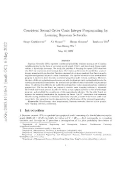 Consistent Second-Order Conic Integer Programming for Learning Bayesian
  Networks