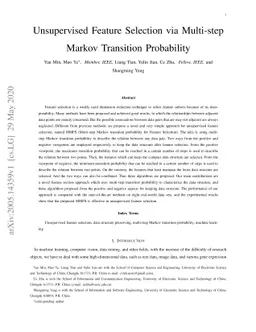 Unsupervised Feature Selection via Multi-step Markov Transition
  Probability