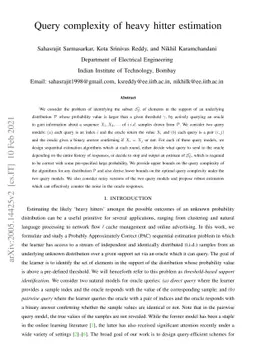 Query complexity of heavy hitter estimation