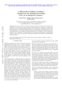 A Hierarchical Collision Avoidance Architecture for Multiple Fixed-Wing
  UAVs in an Integrated Airspace