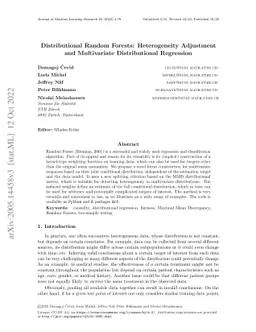 Distributional Random Forests: Heterogeneity Adjustment and Multivariate
  Distributional Regression