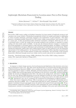Lightweight Blockchain Framework for Location-aware Peer-to-Peer Energy
  Trading