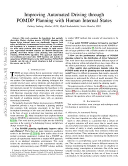 Improving Automated Driving through POMDP Planning with Human Internal
  States