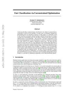 Fair Classification via Unconstrained Optimization