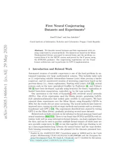 First Neural Conjecturing Datasets and Experiments