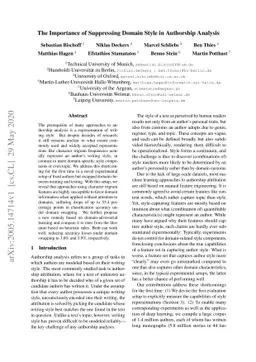 The Importance of Suppressing Domain Style in Authorship Analysis