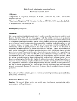 Prosody leaks into the memories of words