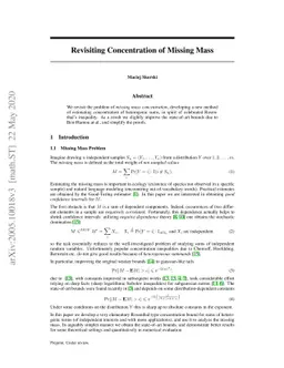 Revisiting Concentration of Missing Mass