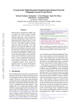 A Large-Scale Multi-Document Summarization Dataset from the Wikipedia
  Current Events Portal