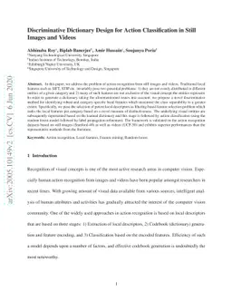 Discriminative Dictionary Design for Action Classification in Still
  Images and Videos