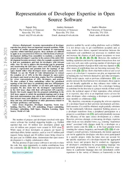 Representation of Developer Expertise in Open Source Software