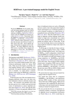 BERTweet: A pre-trained language model for English Tweets