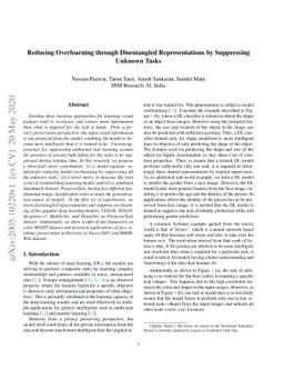 Reducing Overlearning through Disentangled Representations by
  Suppressing Unknown Tasks