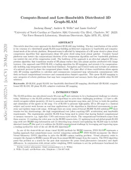 Compute-Bound and Low-Bandwidth Distributed 3D Graph-SLAM