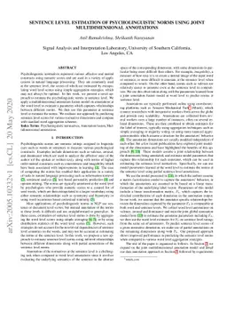 Sentence level estimation of psycholinguistic norms using joint
  multidimensional annotations