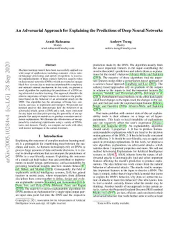 An Adversarial Approach for Explaining the Predictions of Deep Neural
  Networks