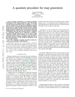 A quantum procedure for map generation