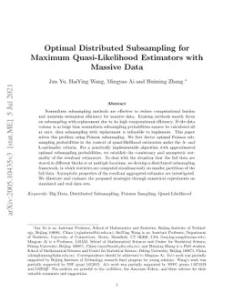 Optimal Distributed Subsampling for Maximum Quasi-Likelihood Estimators
  with Massive Data