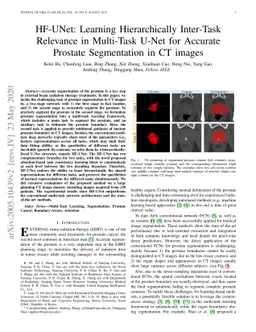 HF-UNet: Learning Hierarchically Inter-Task Relevance in Multi-Task
  U-Net for Accurate Prostate Segmentation