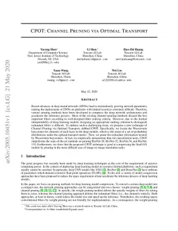 CPOT: Channel Pruning via Optimal Transport
