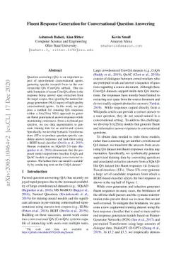 Fluent Response Generation for Conversational Question Answering