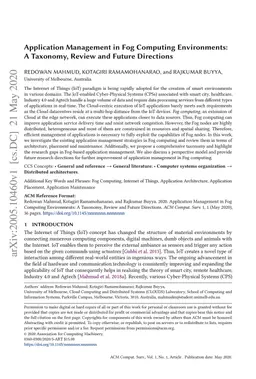 Application Management in Fog Computing Environments: A Taxonomy, Review
  and Future Directions