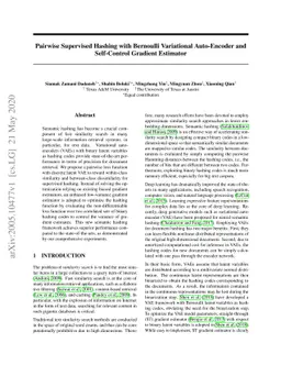 Pairwise Supervised Hashing with Bernoulli Variational Auto-Encoder and
  Self-Control Gradient Estimator