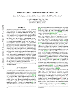 Multistream CNN for Robust Acoustic Modeling