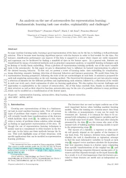 An analysis on the use of autoencoders for representation learning:
  fundamentals, learning task case studies, explainability and challenges
