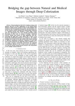 Bridging the gap between Natural and Medical Images through Deep
  Colorization