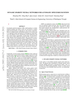 Dynamic Sparsity Neural Networks for Automatic Speech Recognition