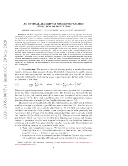 An Optimal Algorithm for Decentralized Finite Sum Optimization