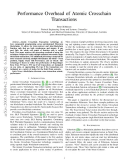 Performance Overhead of Atomic Crosschain Transactions