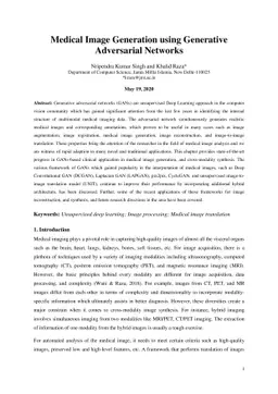 Medical Image Generation using Generative Adversarial Networks