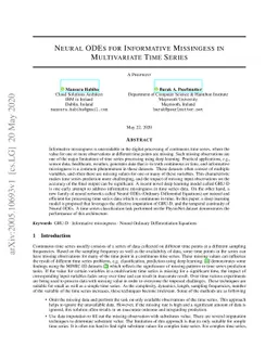 Neural ODEs for Informative Missingness in Multivariate Time Series