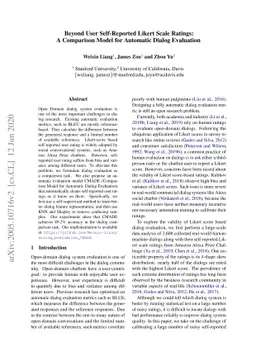 Beyond User Self-Reported Likert Scale Ratings: A Comparison Model for
  Automatic Dialog Evaluation